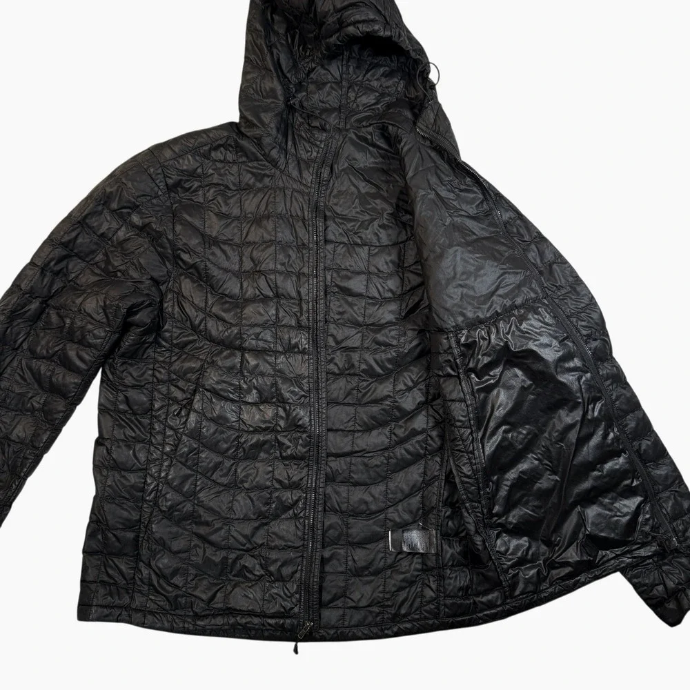 The North Face Thermoball Hooded Jacket Black Quilted Puffer Mens Medium‎ C761